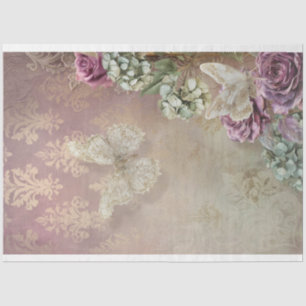 Lace Reverie, Mint Mauve Butterfly & Floral Tissue Paper