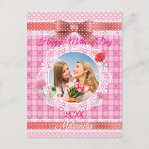 Lace Ribbon Happy Mother’s Day Postcard