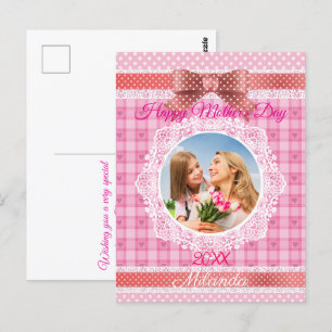 Lace Ribbon Happy Mother’s Day Postcard