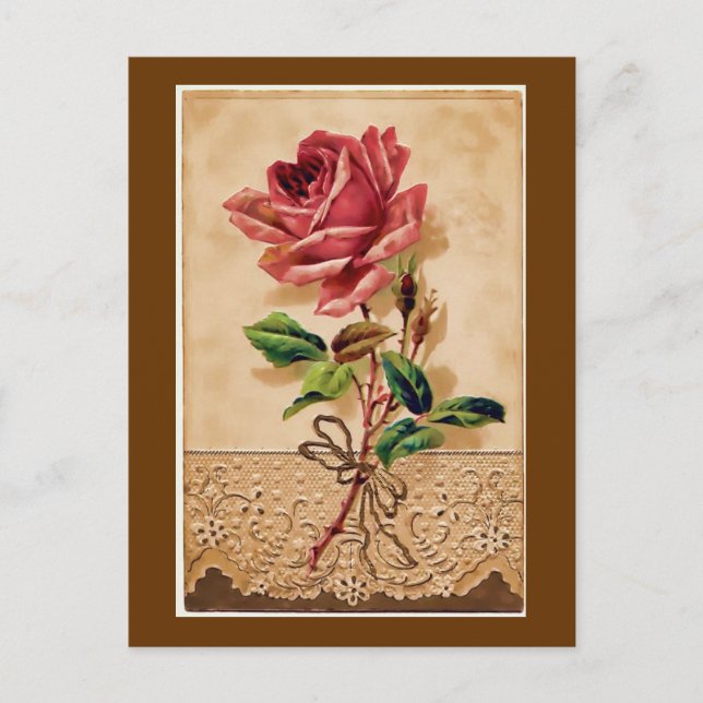Lace Rose Postcard (Front)