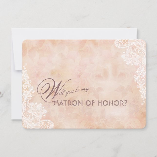 Lace Roses Old Paper Wedding Matron of Honour (Front)