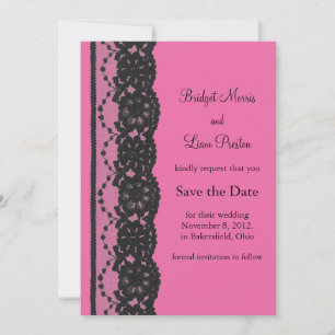 Lace Save the Date (fuchsia)