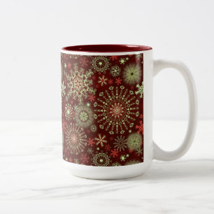 Lace Snowflakes 4 Two-Tone Coffee Mug