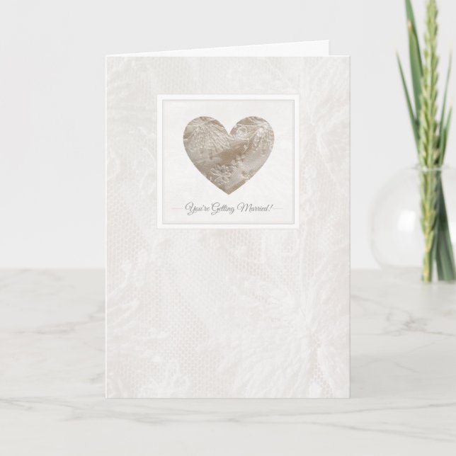 Lace style heart wedding card (Front)