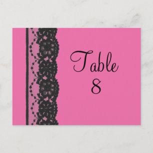 Lace Table Numer Postcard (fuchsia)