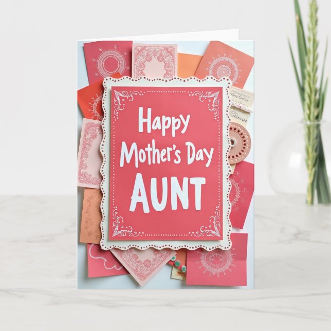 Lace Trim Aunts Day Card (Front)