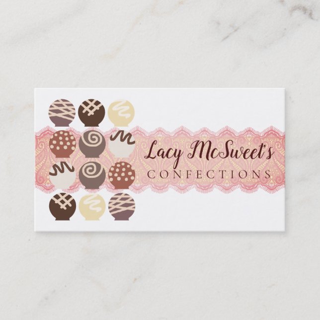 lace truffles chocolates confections business card (Front)
