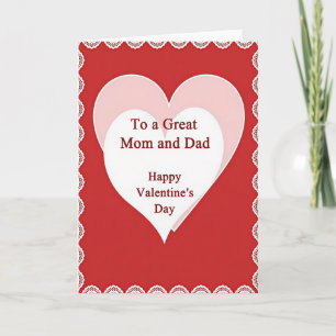 Lace Valentine Mom And Dad Card