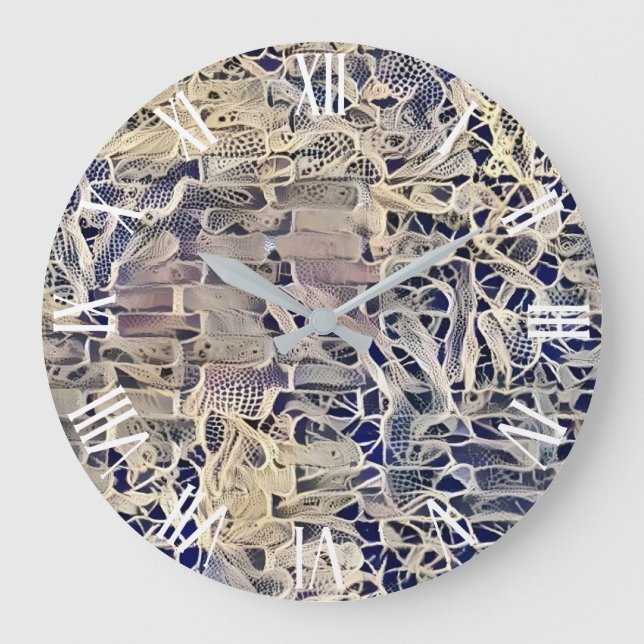 Lace Wall Art Collection Large Clock (Front)