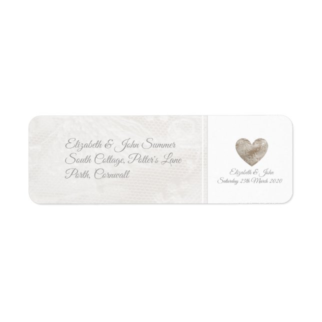 Lace Wedding/ Anniversary address labels (Front)