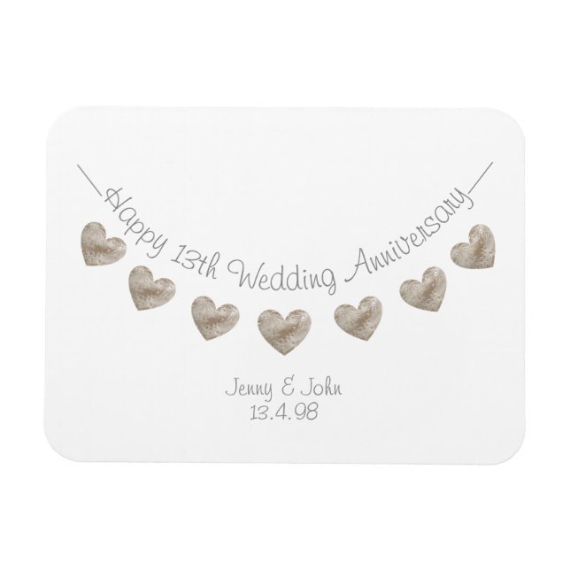 Lace wedding anniversary magnet (Horizontal)