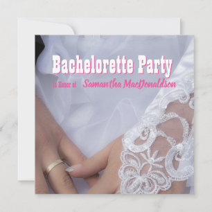 Lace wedding dress bachelorette party invitation