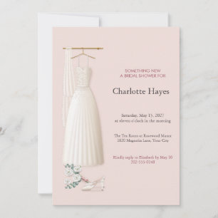 Lace Wedding Gown Bridal Shower Invitation