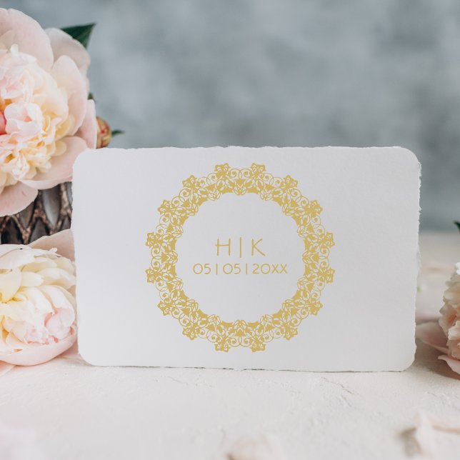 Lace Wedding Initials Rubber Stamp (Creator Uploaded)