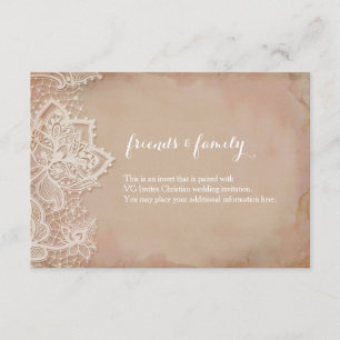 Lace Wedding Insert - Vintage Pink