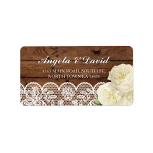 Lace Wood Floral Rustic Elegant Address Labels
