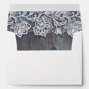 Lace Wood Rustic Vintage Wedding Envelope