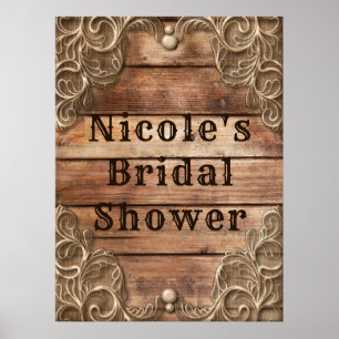 Lace Wood Rustic Vintage Western Elegant Banner Poster