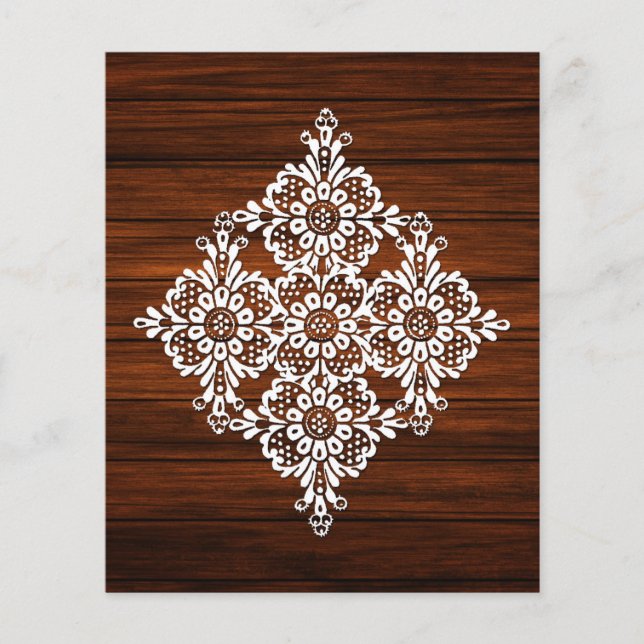 Lace  & Woodgrain Scrapbook Paper (Front)