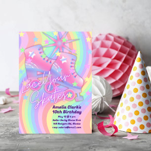 Lace Your Skates Birthday Party Invitation