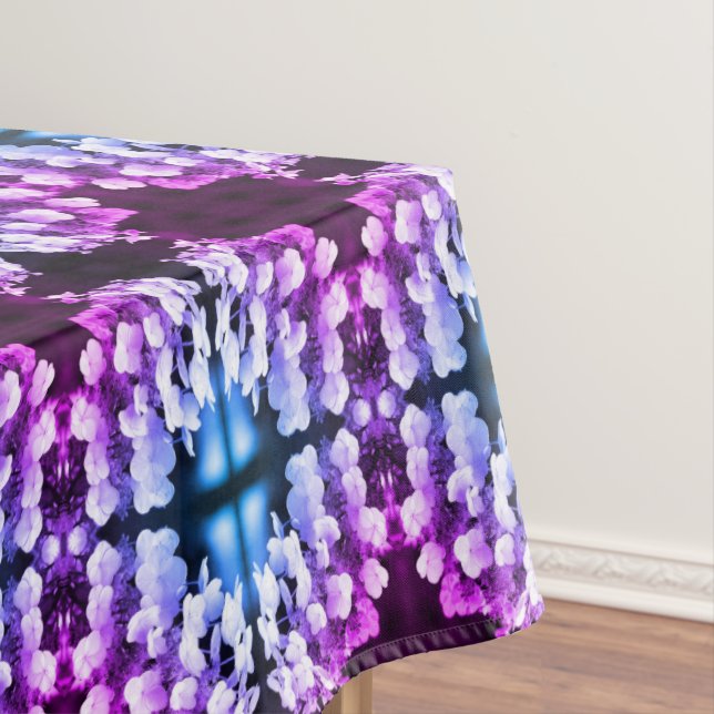 Lacecap Hydrangea Black White Tinted Abstract    Tablecloth (In Situ)