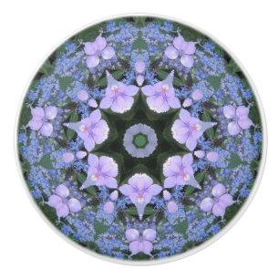 Lacecap Hydrangea Ceramic Knob