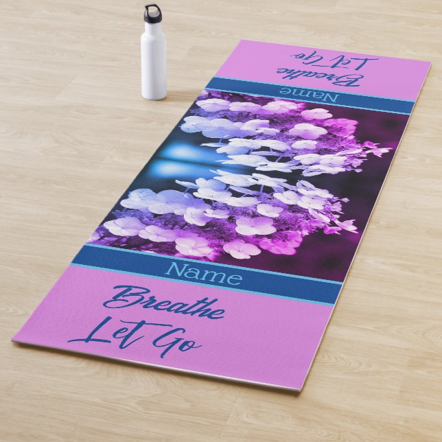 Lacecap Hydrangea Flower Personalised Yoga Mat (In Situ)
