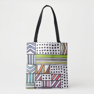 Laced Beige Lilac: Seamless Vintage Tote Bag