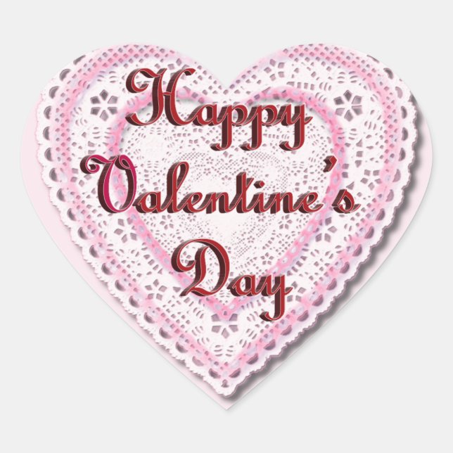 Laced Heart Valentine's Day Sticker (Front)