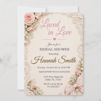 Laced in Love Bridal Shower Invitation