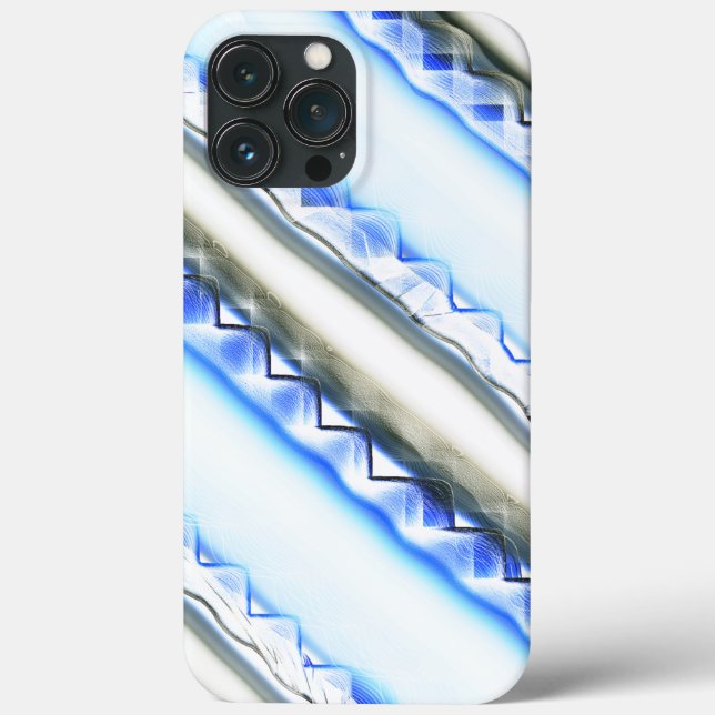 Lacelike on wide stripes in blue hue to clear grey Case-Mate iPhone case (Back)