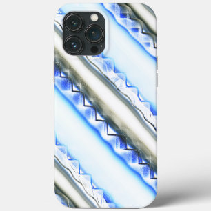 Lacelike on wide stripes in blue hue to clear grey iPhone 13 pro max case