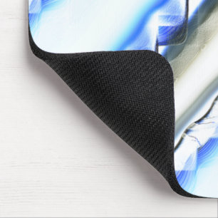 Lacelike on wide stripes in blue hue to clear grey mouse pad