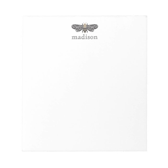 Lacewing Bee Personalised Notepad (Front)