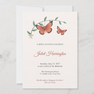 Lacewing Butterfly Bridal Shower Invitation