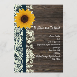 lacewood sunflower invitation
