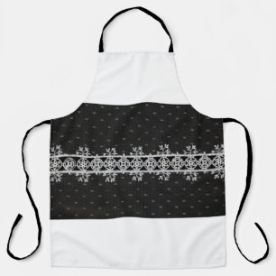 lacework line on black background apron