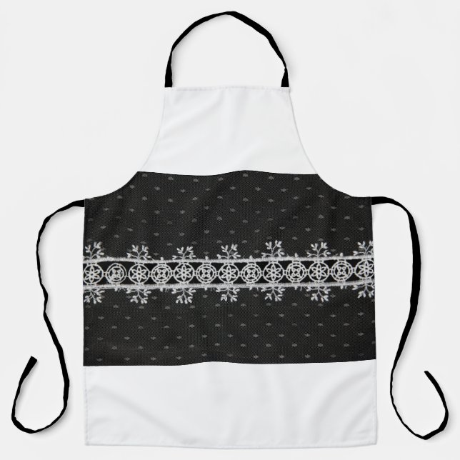 lacework line on black background apron (Front)