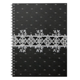 lacework line on black background notebook