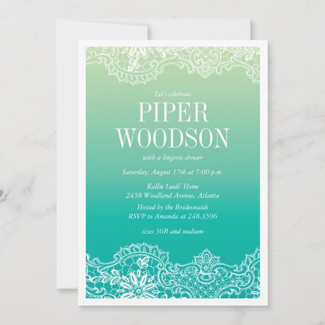 Lacey Lingerie Shower Invitation (Front)