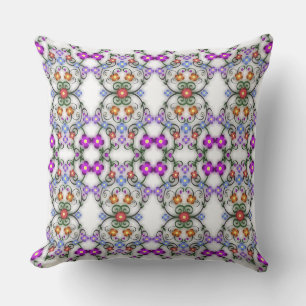 Lacey Look of Flowers on Vines Pattern Cushion