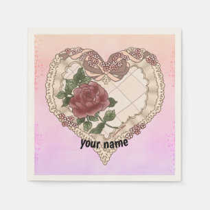 Lacey Ribbon Heart napkins