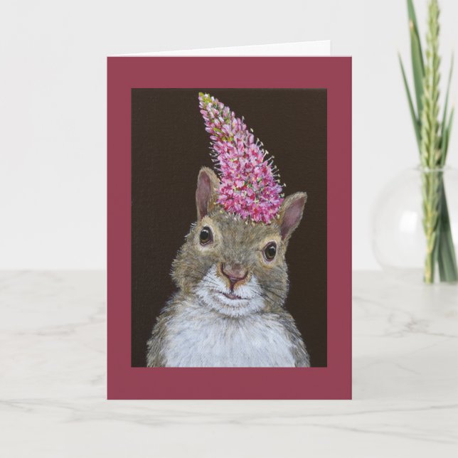 Lacey the squirrel greeting card (Front)