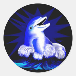 Lachender Delfin Classic Round Sticker