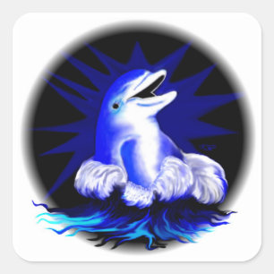 Lachender Delfin Square Sticker