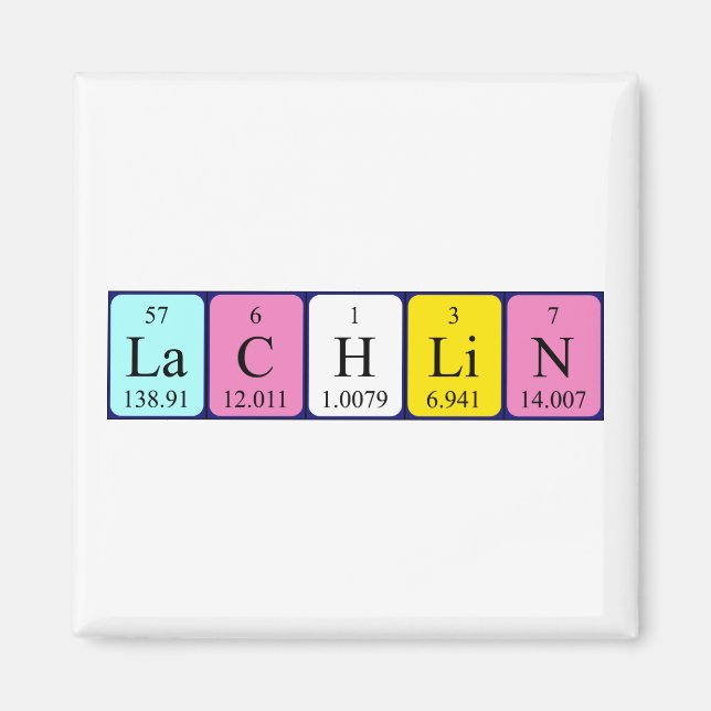 Lachlin periodic table name magnet (Front)