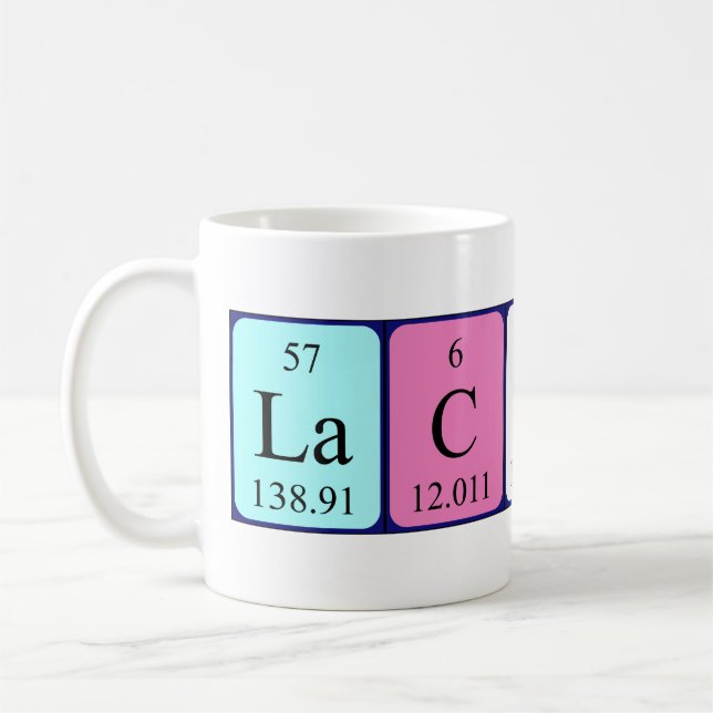Lachlin periodic table name mug (Left)