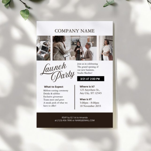 lack and White Professional Company Launch Party Invitation (Creator Uploaded)