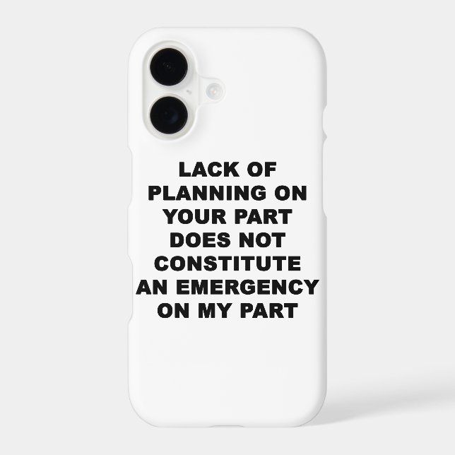 Lack of Planning (Back)