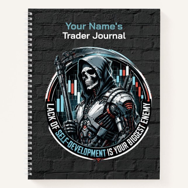 Lack of Self-Development Black Brick Cyber Reaper Notebook (Front)